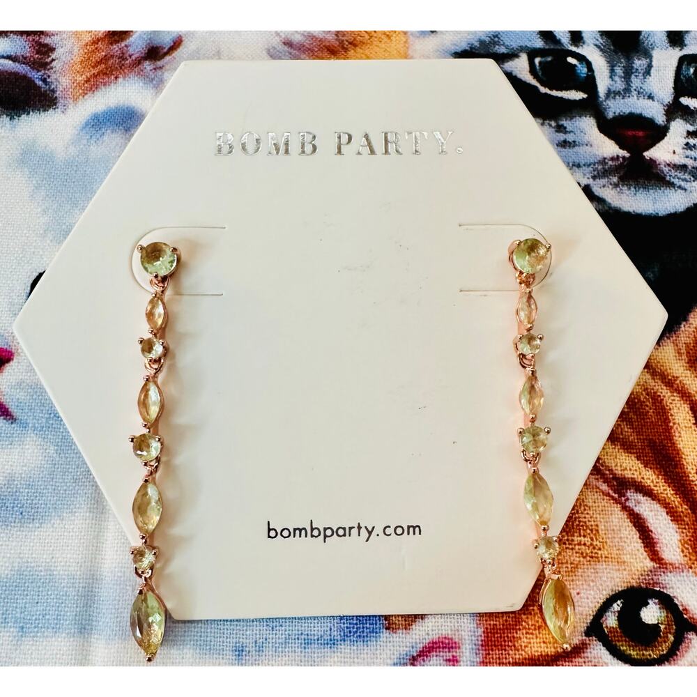 Bomb Party Drop Dead Gorgeous Lab Created Light Green Quartz Earrings